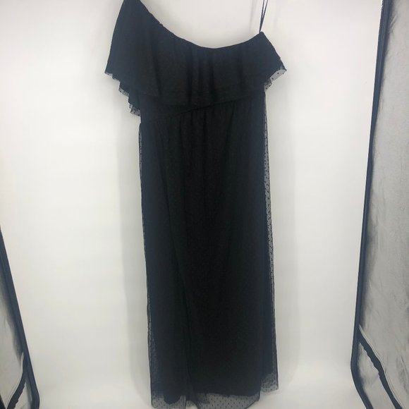 Queen B London Maternity Black Tulle Maxi - Picture 3 of 7